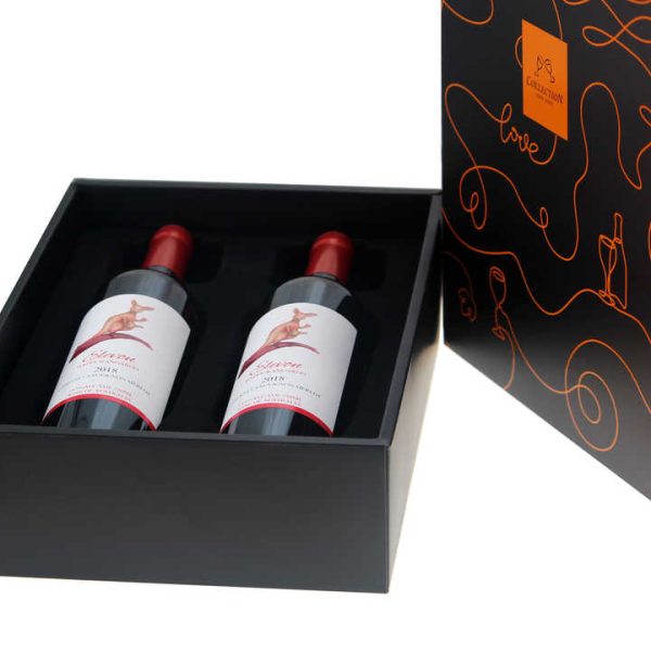 Custom luxury champagne wine alcohol gift box for bottle glass red wine packaging
