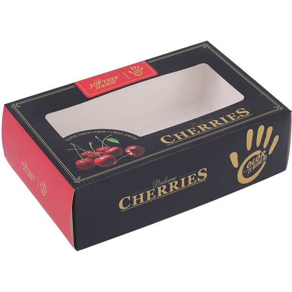 Sustainable paper boxes with transparent window  for cherry packaging - Image 3