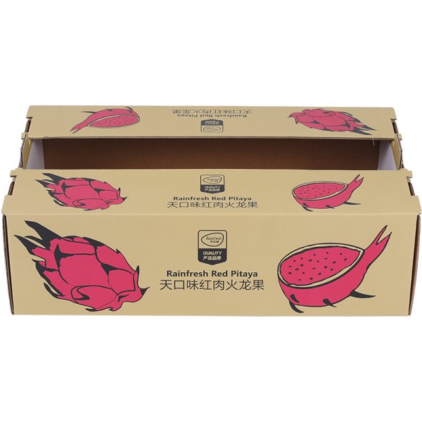 Retail-ready produce packaging carton for dragon fruit display