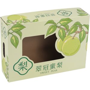 Pear & Pomegranate Rigid Gift Boxes | Window Cutout Premium Fruit Packaging